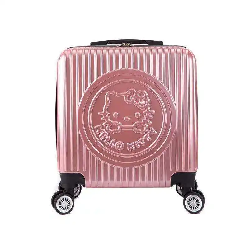 20 بوصة الأطفال حقيبة تروللي بعجلات الكرتون الترفيه حقيبة حمل على حقيبة حقائب للمرأة مرحبا كيتي حقيبة سفر Kawaii الكرتون