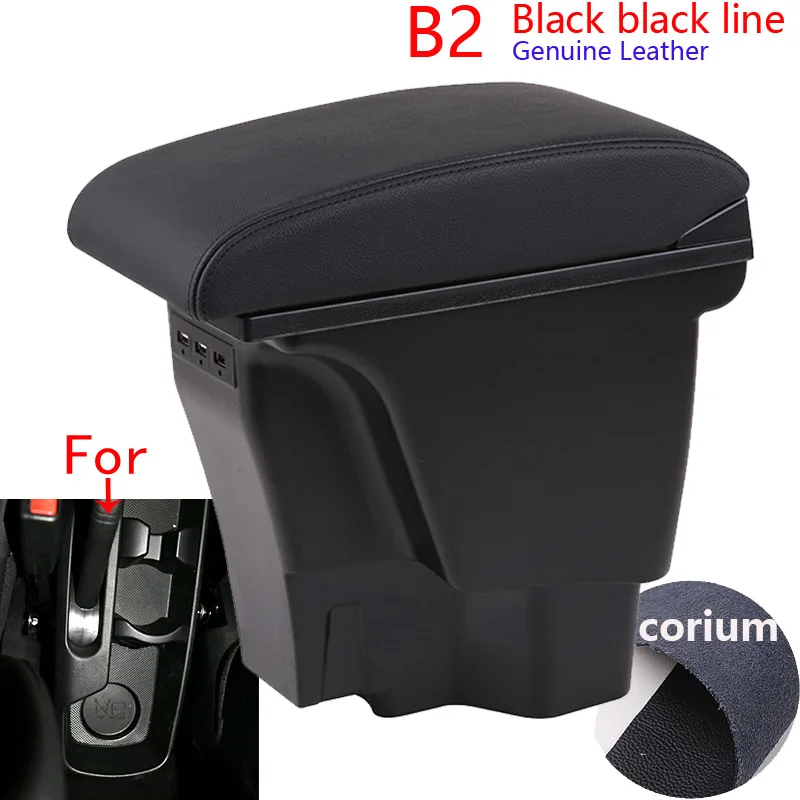 For Kia Rio 3 Armrest box  For Kia Rio III 2011-2016 Car Storage Box Car Accessories Interior Details Retrofit parts PU Leather