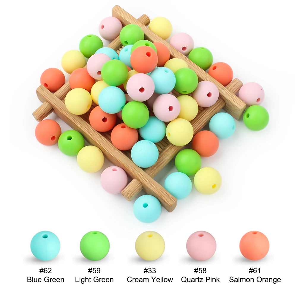 20Pcs 12mm Silicone Beads Baby Round Beads BPA Free Teething Teether Pearl Ball DIY Necklaces Pacifier Chain Accessories