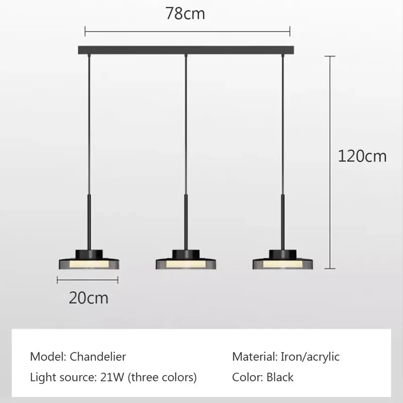 Żelazny akrylowy styl francuski postmodernistyczna lampa wisząca LED 1/3 głowica lampy wiszące sypialnia salon jadalnia oprawa wewnętrzna