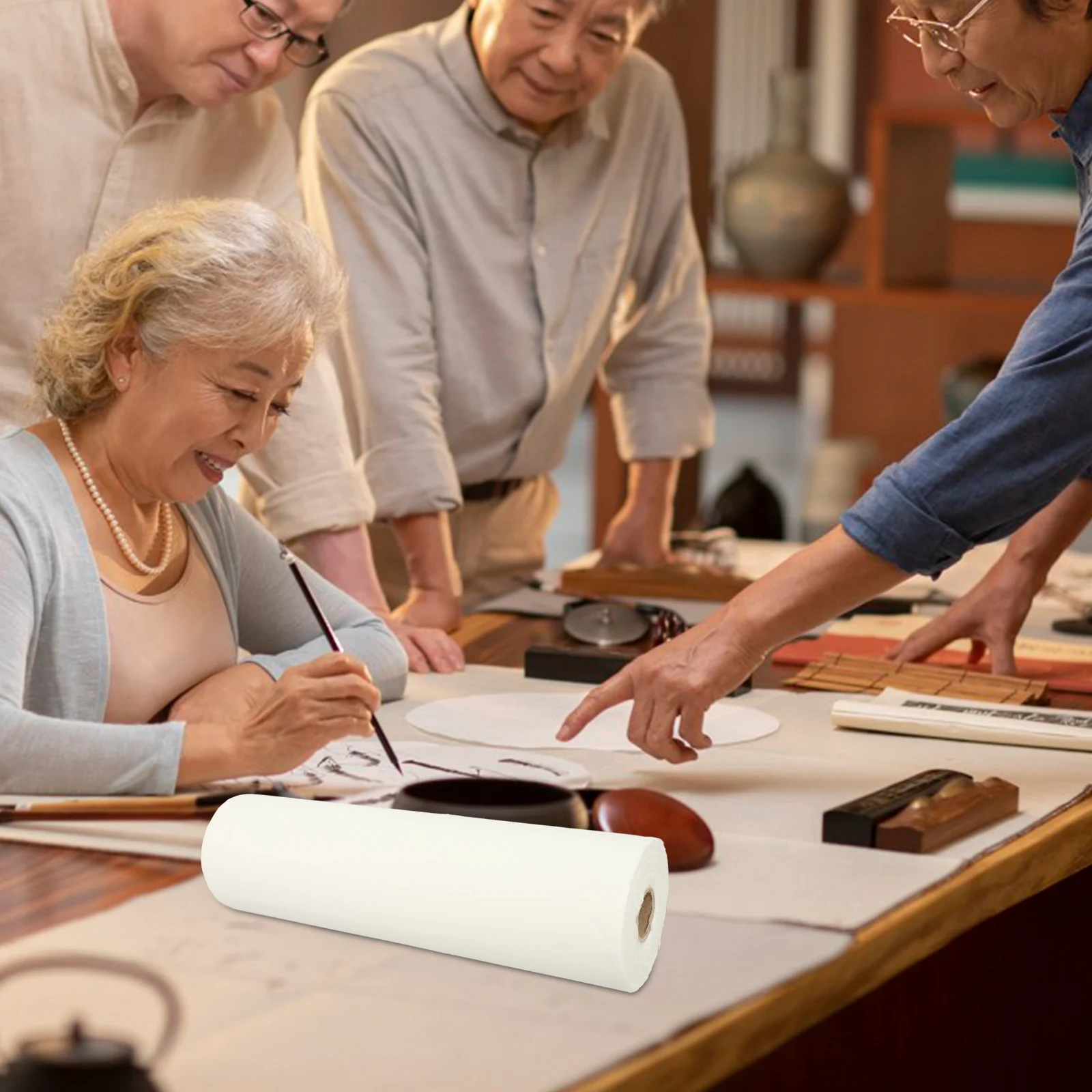 1 لفة سميكة شوان ورقة 35 سنتيمتر x 50 متر للأطفال الحامل رسم اللوحة الخط ممارسة كبيرة الأبيض الحرفية المشارك لفة فنية #2