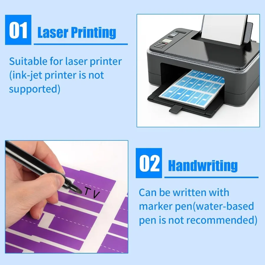 540 قطعة تسميات الكابلات 9 ألوان الحبل التسمية كابلات مقاومة للماء العلامات ذاتية اللصق تسميات الأسلاك كابلات العلامات للطباعة بالليزر #4