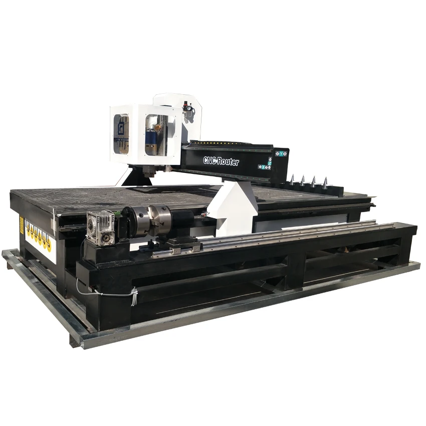 Heavy Duty  ATC 4 Axis 1325 2030 ATC CNC Router With Rotary/Linear Tools Automatic Changer Cabinet Door Milling Cutter Machine