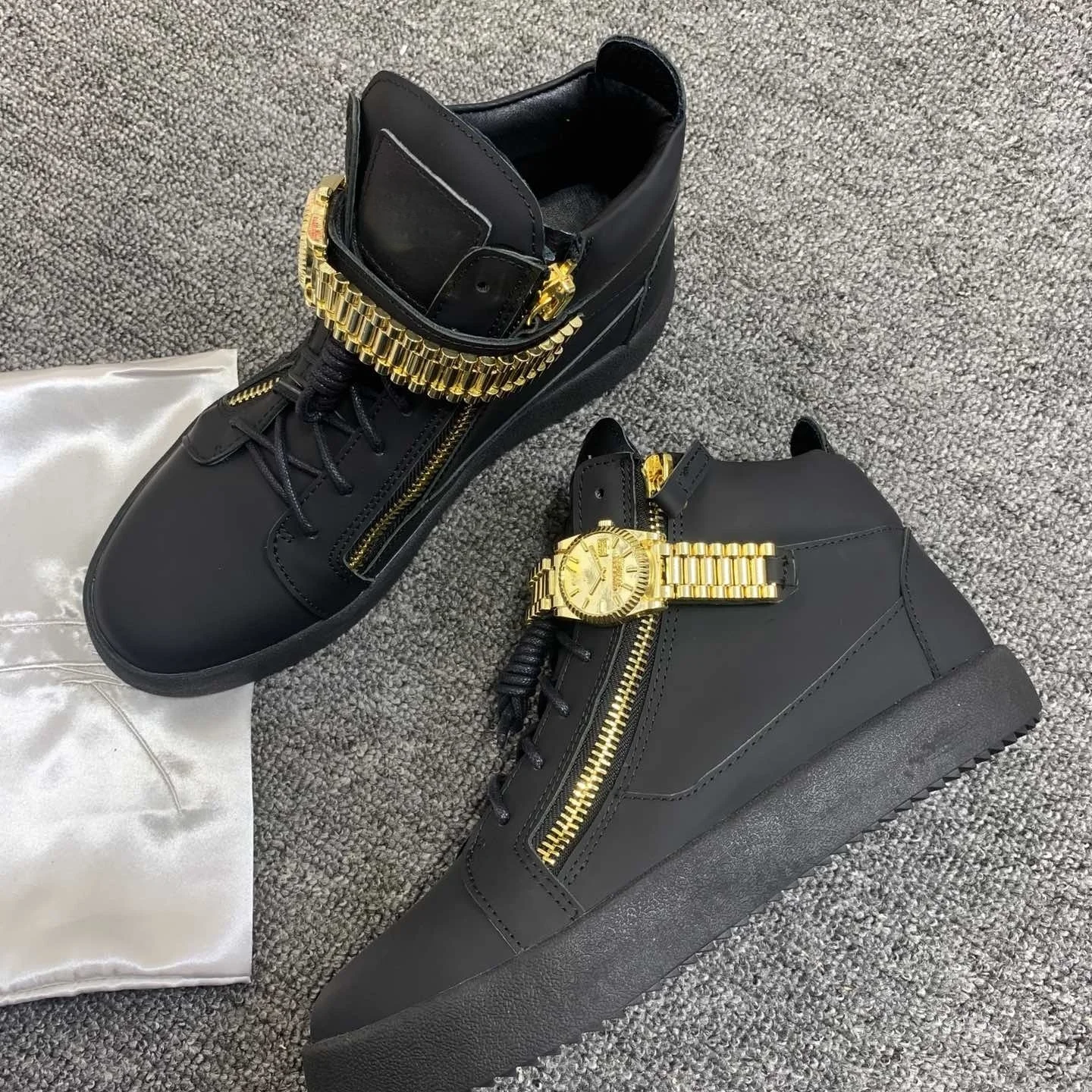 

Top Hight Quality Casual Sneakers For Men and Women Real Leather Brand Designer Unisex Tennis Shoes GZ Zipper Loafer Shoes G848