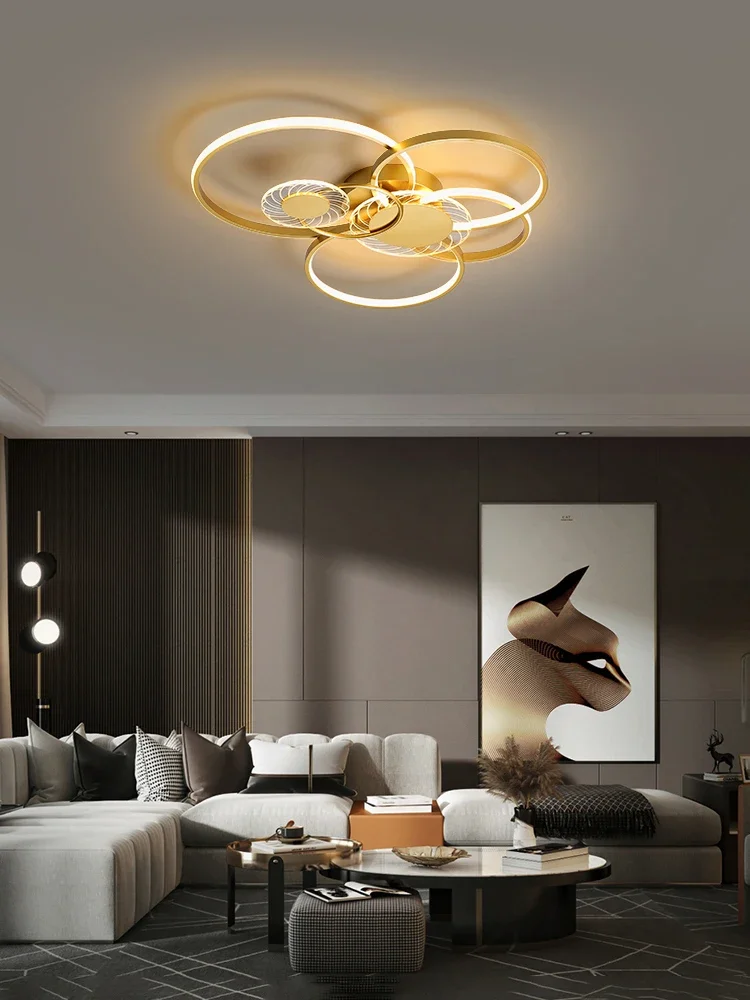 Moderne Led Toroïdale Plafondverlichting Voor Woonkamer Eetkamer Slaapkamer Keukenlamp Oppervlak Goud Interieur Glans Armaturen Verlichting