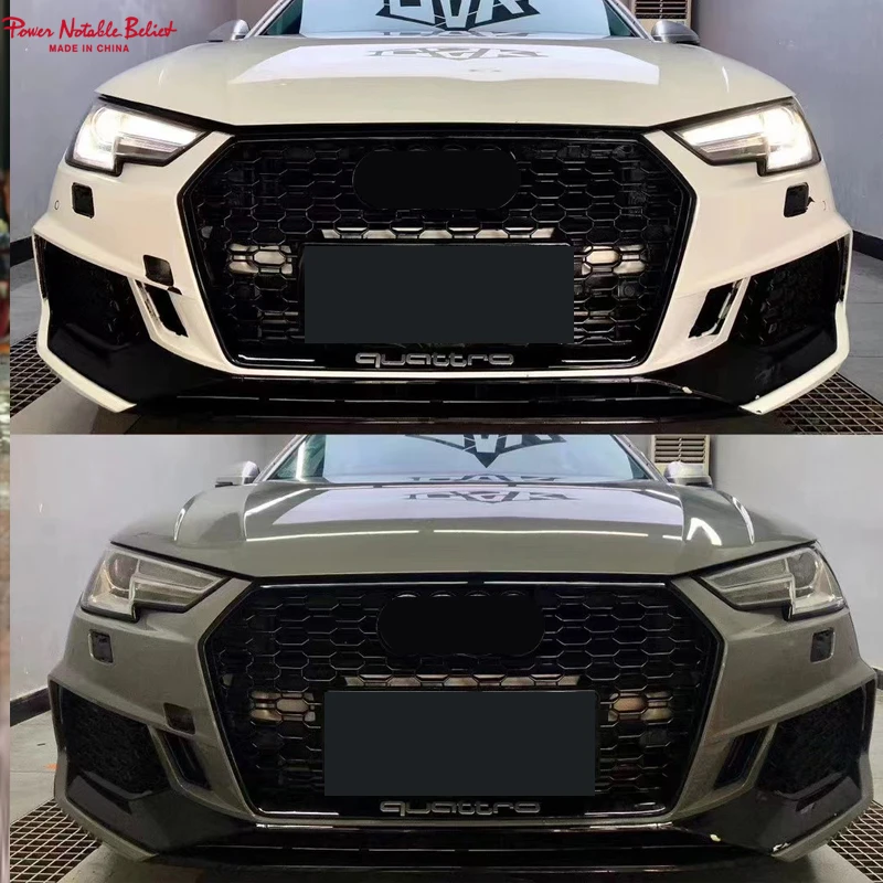 RS4 front bumper Auto modified High quality PP material front bumper with grille front lip for Audis A4 S4 B9 body kit 2017-2019