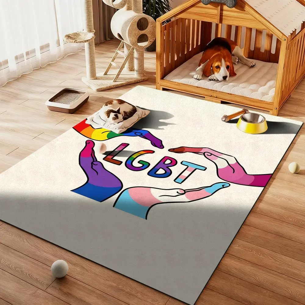

Floor Mat Diatom Bath Mat Absorbent Quick Dry Non-Slip TPR Backing Soft Plush Draining Rugs LGBTs Rainbow Love asexuality