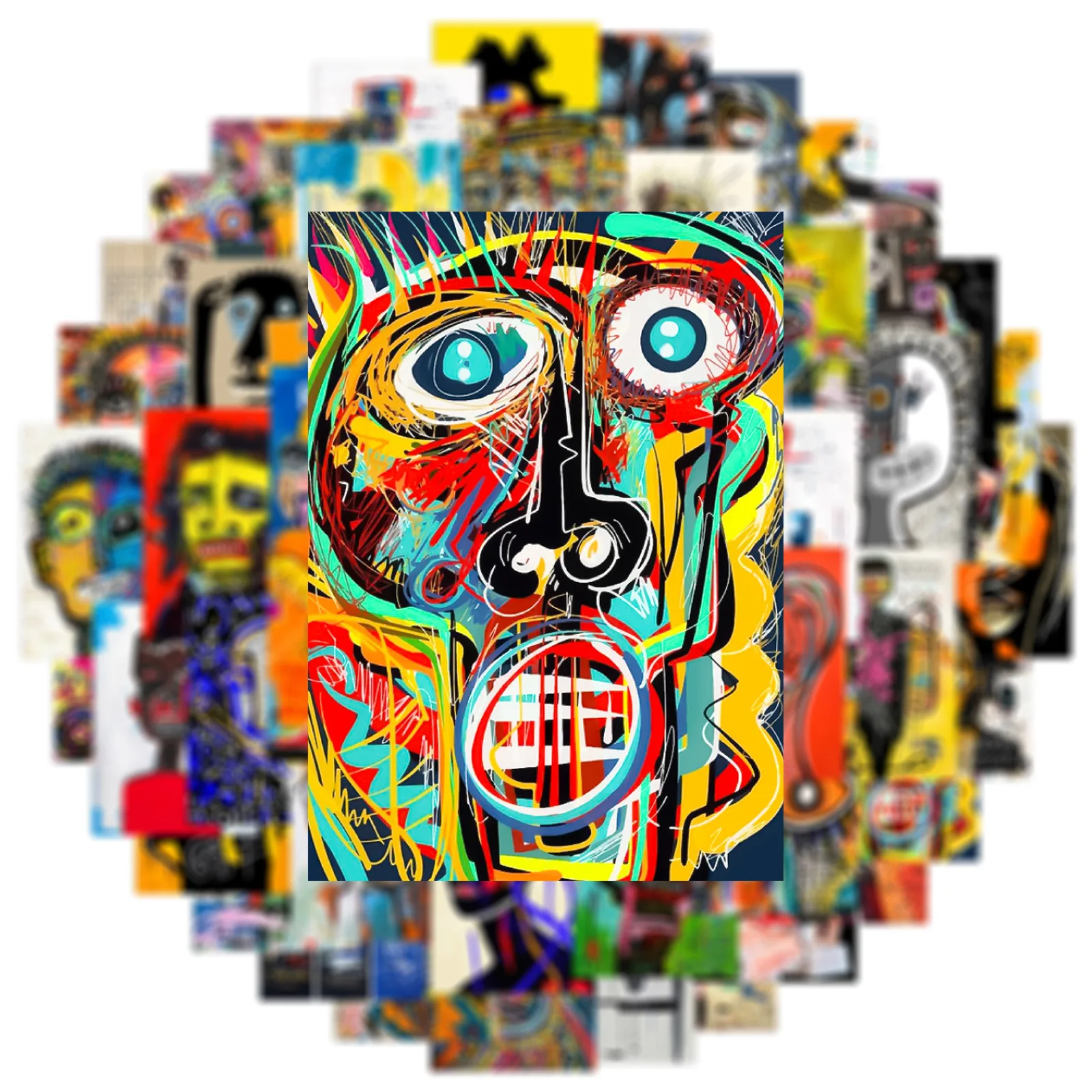 10/30/50PCS Abstract Personalized Poster Stickers Graffiti Painting for Water Cup Phone Computer Notebook Stationery Luggage