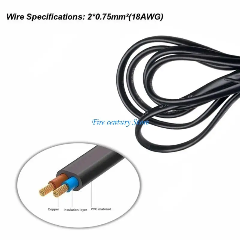 

J6PA European 2-Pin to C7 Power Supply Adapter Cable Cord, Europe 2-Prong Standard Plug to IEC C7 Power Cord Line for Travel