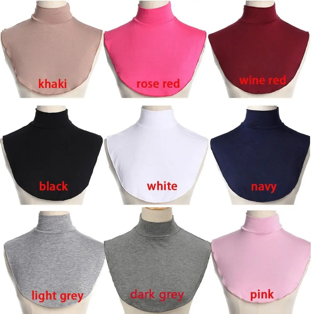 Unisex Modal Scarves Wraps Turtleneck Ramadan Hijab Cover Fake Collar High Collars