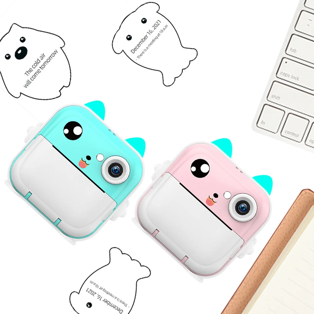 4 in 1 귀여운 디지털 카메라 USB 충전식 미니 즉석 인쇄 카메라 무잉크 HD 사진 인쇄 카메라 크리스마스 생일 선물