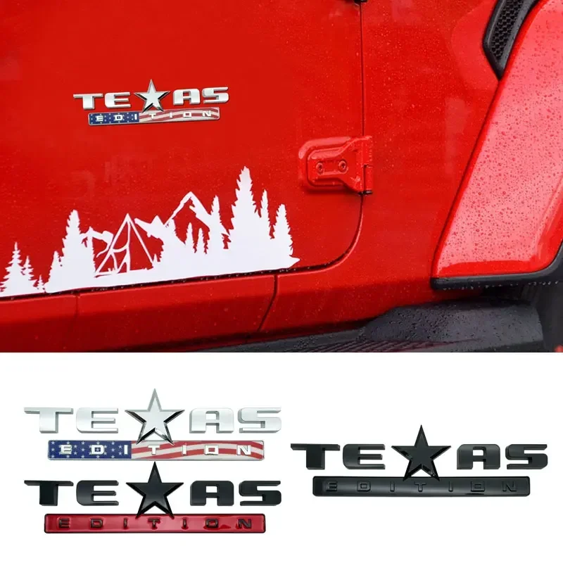 OK 3D ABS Plastic TEXAS EDITION Emblem Rear Trunk Body Front Hood Badge Sticker For Jeep Wrangler Grand Cherokee Silverado Decor