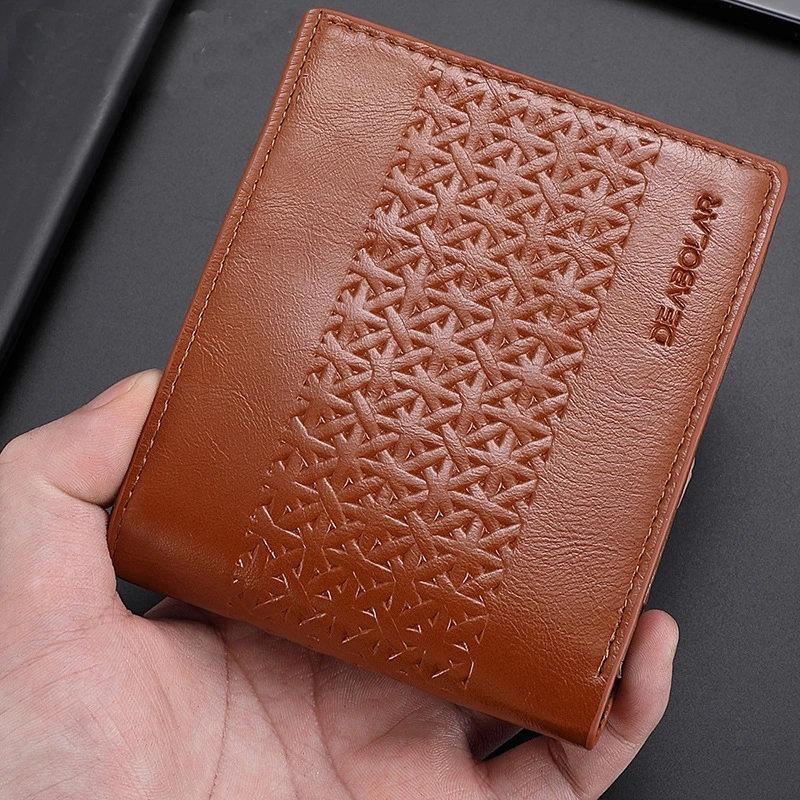 Leder Herren Kurze Brieftasche Reißverschluss Kartentasche Urban Recreational Style Anti-Diebstahl-Geldtasche Ausweishalter Kreditkartenetui 2025