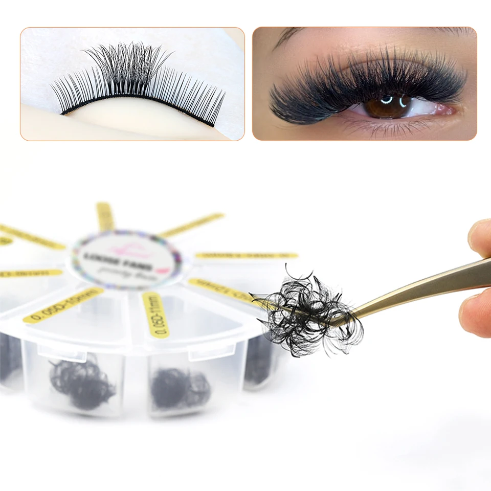 

AGUUD volume 3D 5D 6D 10D loose premade fans sharp pointy stem lash bulk cluster promade loose fan pointy base eyelash extension