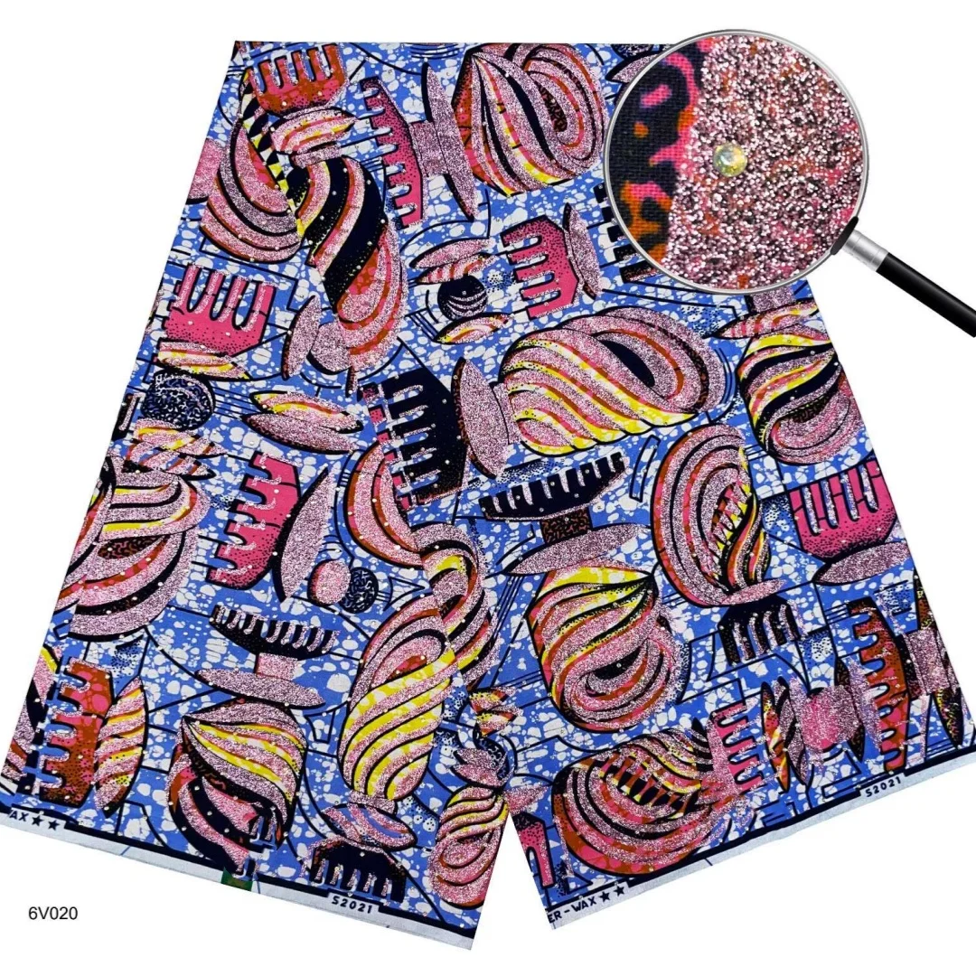

2026 Cotton African Stone Golden Wax Fabric Fashion Print Wax Fabric Ankara Ghana Nigeria Style Pagne Sewing Material T4