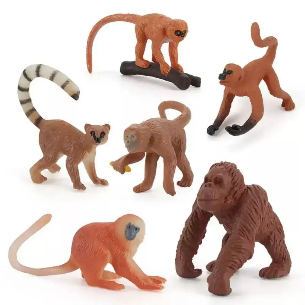 Wild Animal Monkey Action Figures PVC Material Miniature Chimpanzee Model Education Home Decor Orangutan Gorilla Model