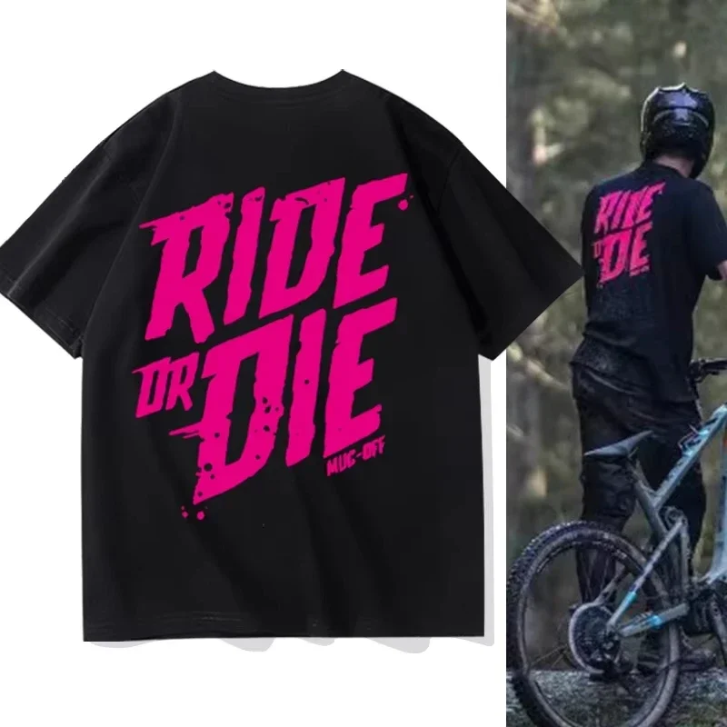 2025 nueva ropa de ciclismo Ride or Die suelta verano algodón MUCOFF Camiseta de manga corta para hombres y mujeres Tops