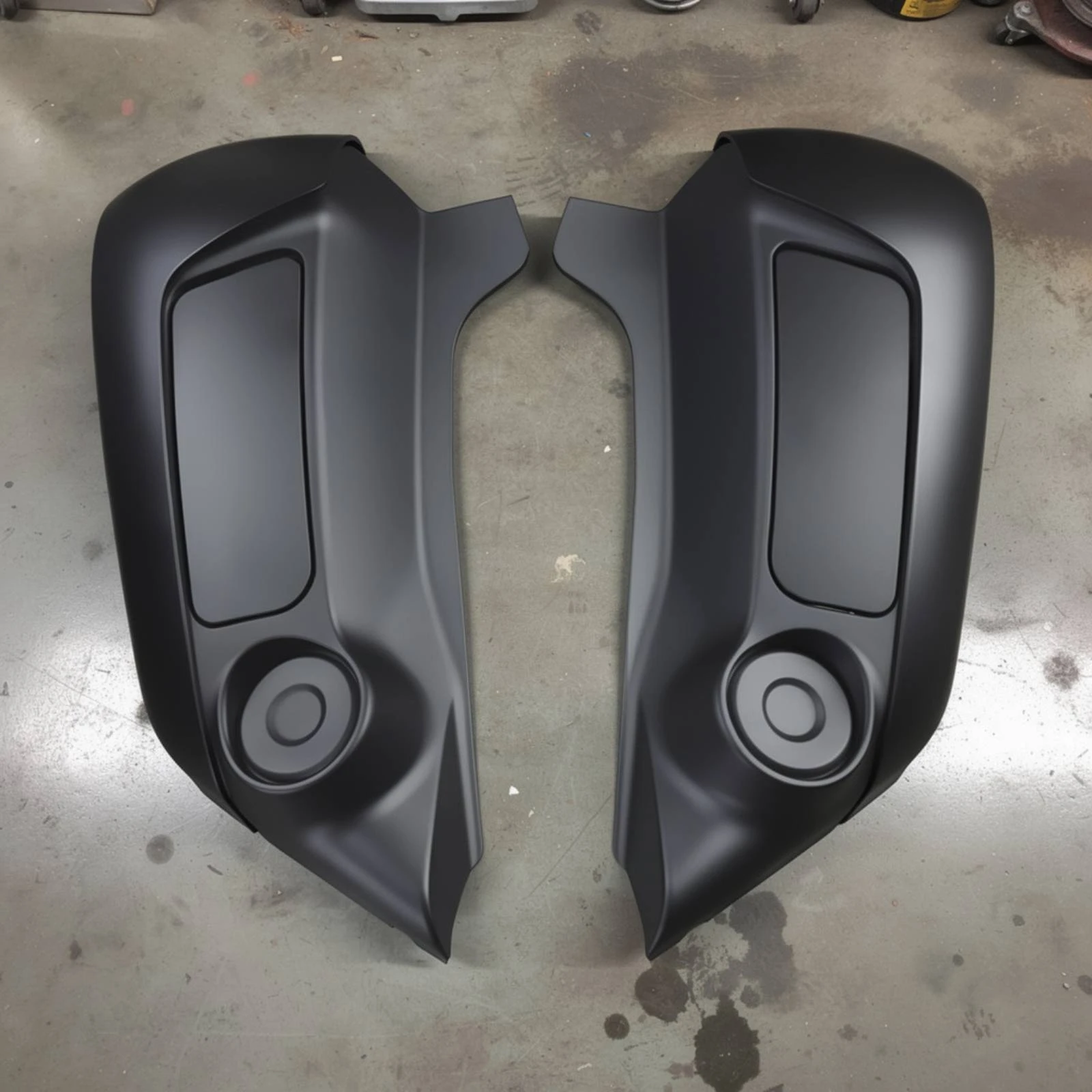 Motorcycle Fairing Panels with Light Strip Tapered Front Leg Fairing Trim Mirrored Long-Lasting for Custom Builders
