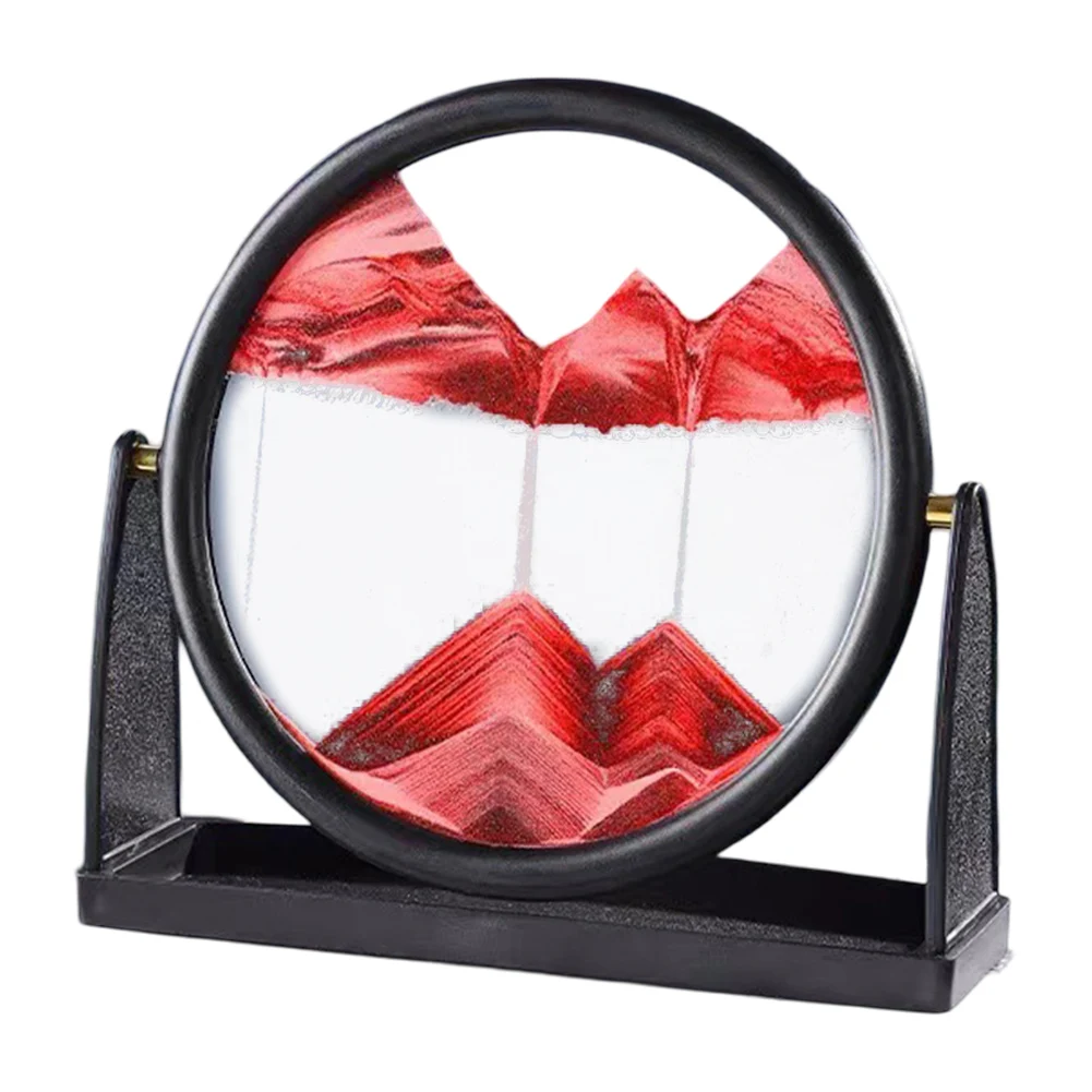 3D Sand Motion Art Rotating Scene Quicksand Painting Glass Craft Presents Home Decoration Living Room Ornaments Black Frame