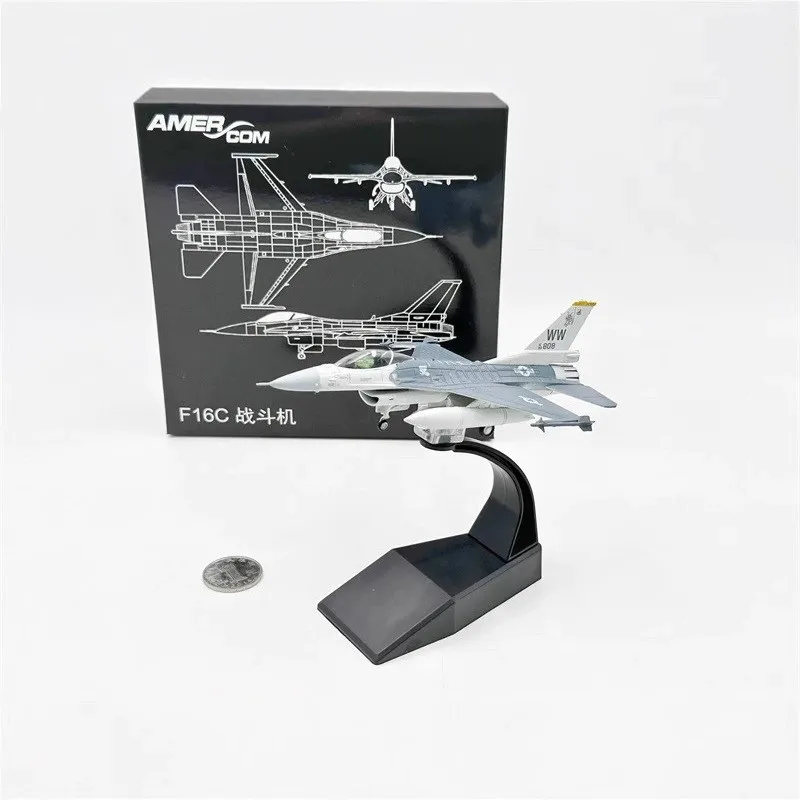 Diecast Alloy American 1:100 F16C/1:72 F16D Artificial Intelligence Fighter Pacific Squadron Airplane Model Collection Ornament
