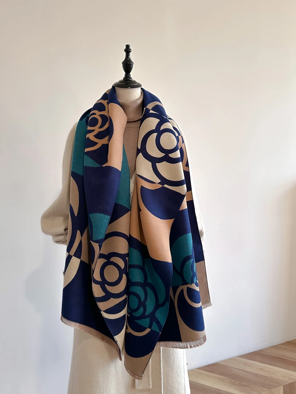 Kaschmir-Schal für Frauen, dick, warm, Winterdecke, Marke, weiblich, Luxus-Qualität, Schal, Wickeltuch, Bufanda 2024, Poncho Echarpe Pashmina – Detail 17