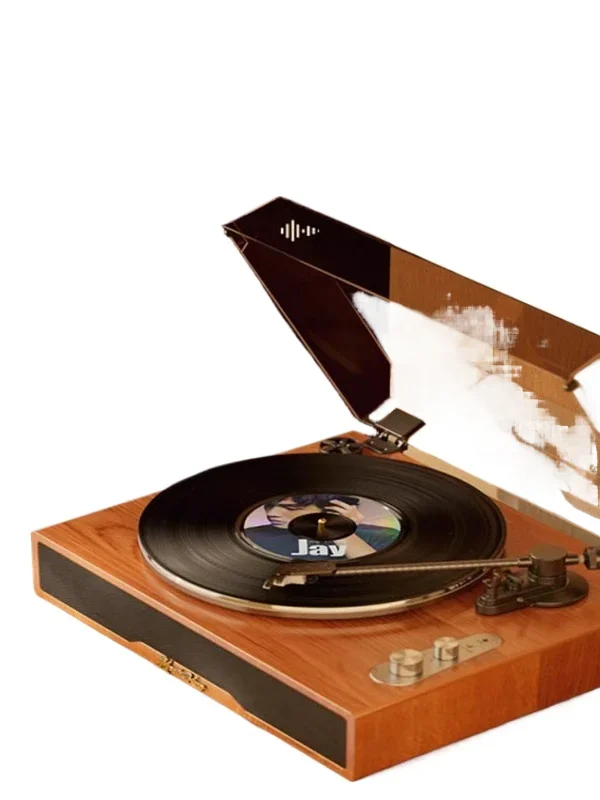 Vinyl record player retro phonograph bluetooth stereo wooden player ornament retro record player
