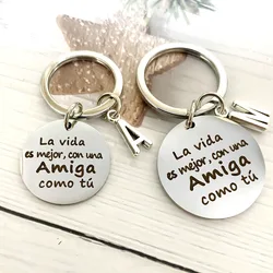 Llavero de novia española, regalo de mejor amigo, llavero de amistad, regalo de cumpleaños