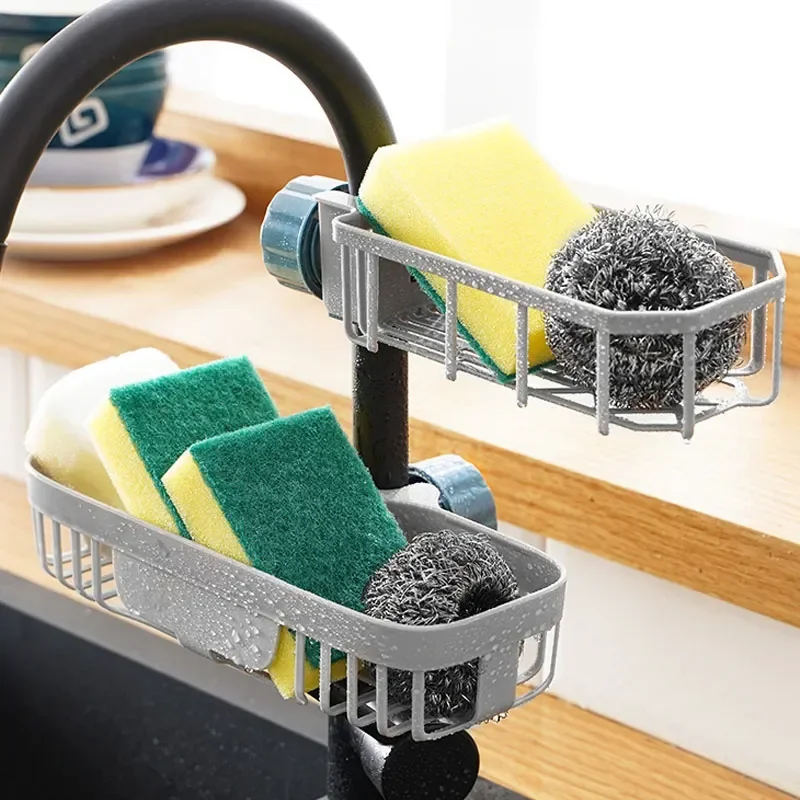 Adjustable Kitchen Sink Drain Rack Sponge Storage Faucet Holder Soap Drainer Shelf Basket Organizer Bathroom Accessories New