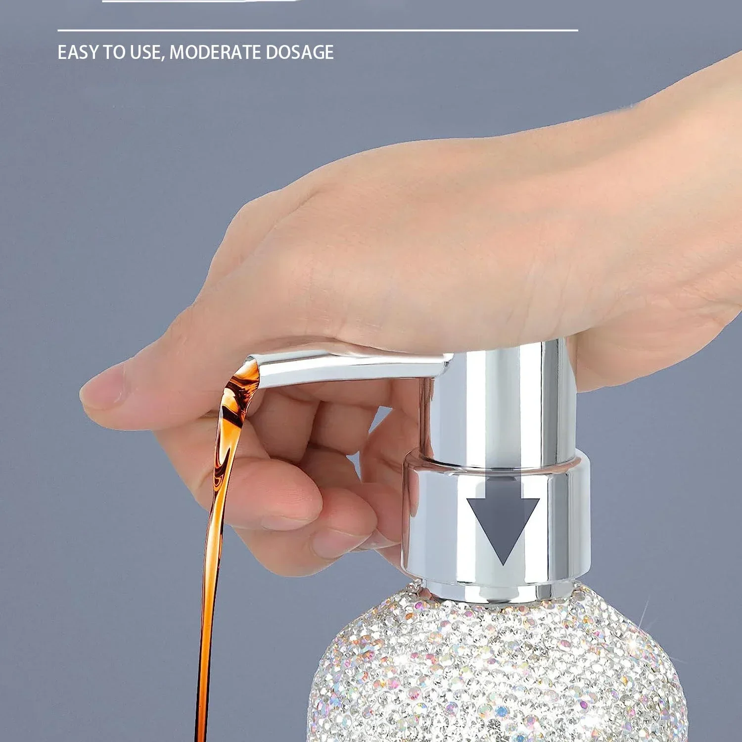 Bling Diamond Soap Shampoo Dispenser Storage Bottle Press Hand Sanitizer Dispenser Bottle Luxury Bathroom Accessories Home Decor