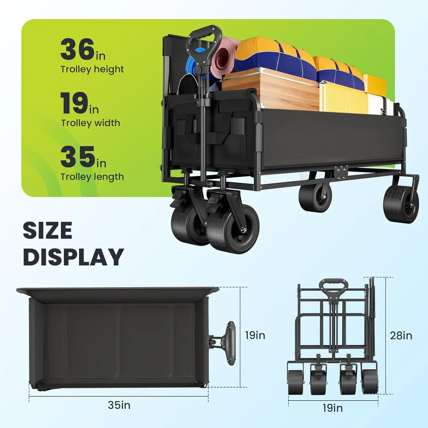 Wózek-krzesło 2 w 1 - Plażowy wózek na kółkach z siedziskiem o udźwigu 240 kg, składane wózki i karetki na kemping, na zewnątrz