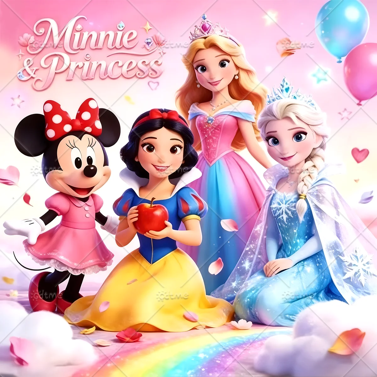 

Minnie & Princesses Colouring Book - Disney Themed Creative Drawing Book, Cute Characters Scenes for Relaxation & Fun Coloring ﻿