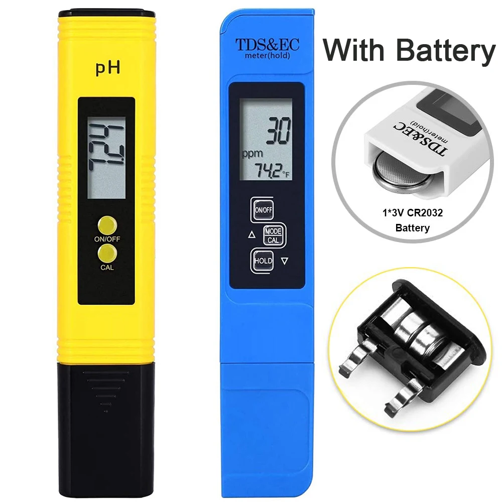 

PH Meter & TDS Meter Digital Water Quality Tester 0-14 PH Meter Tester 0-9990PPM TDS&EC LCD Water Purity PPM Aquarium Filter