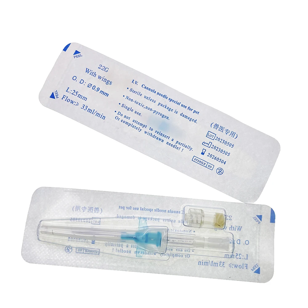 Pet Animals IV Cannulas With Heparin Cap Introcan Winged Place An Catheter Over Intravenous Indwelling in Vein Disposable Tools