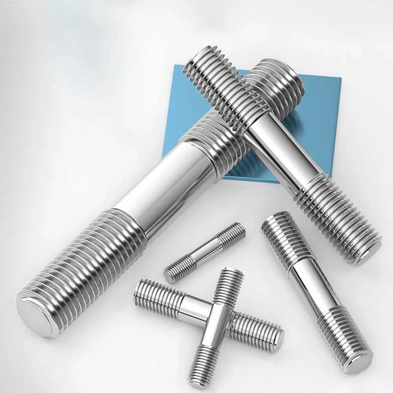 304 Stainless Steel Double End Threaded Stud Bolt Dual Head Thread Bar Tooth Stick Double End Thread Rod for Mechanical Fasten