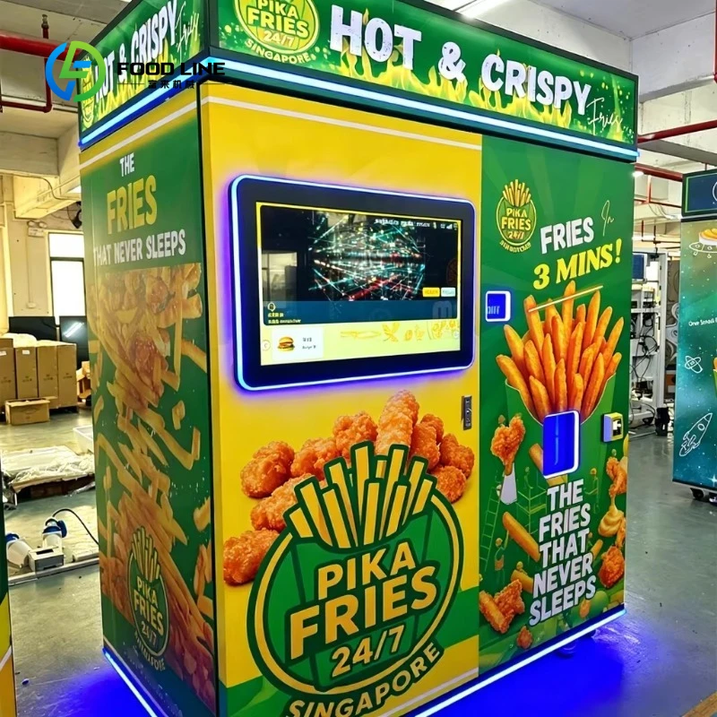 Factory Direct Smart 32-inch Touchscreen 5G Hot Food Vending Machine 24 Hours Self Service French Fries and Nuggets