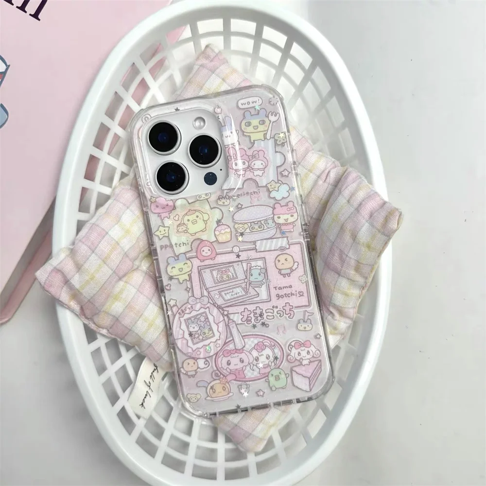 

New Melody Cartoon Kawaii Phone Case For iPhone 16 15 14 Pro Max Funda Luxury Fashion Korean Cute Shockproof Anti-fall Cover