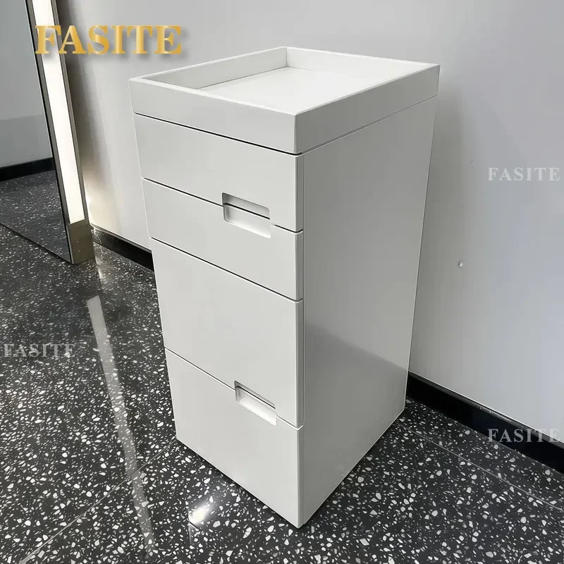 For Hair Tool Cabinet Barber Shop Cutting Perming Dyeing Storage Desk Beauty Trolley Work Station with Wheels