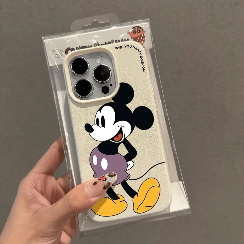 Disneys Mickeys Minnies Mouses Happy Hands At The Back Phone Case Fori Phone 16 15 14 13 12 11 Pro Max Plus Y2K Cute Back Cover