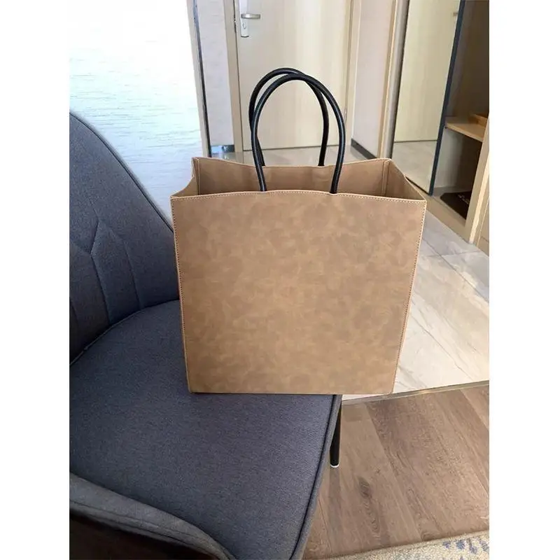 

Большая кожаная сумка-тоут Capaci для поездок на работу и op, простая сумка Ins Sle Class, повседневная сумка через плечо Briti Sle