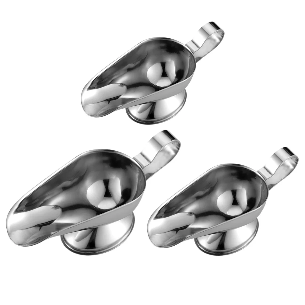 

3 Pcs Stainless Steel Bucket Juice Boat Sauce Dishes Ketchup Candy Small Saucer Plate Food Container Boats Trays