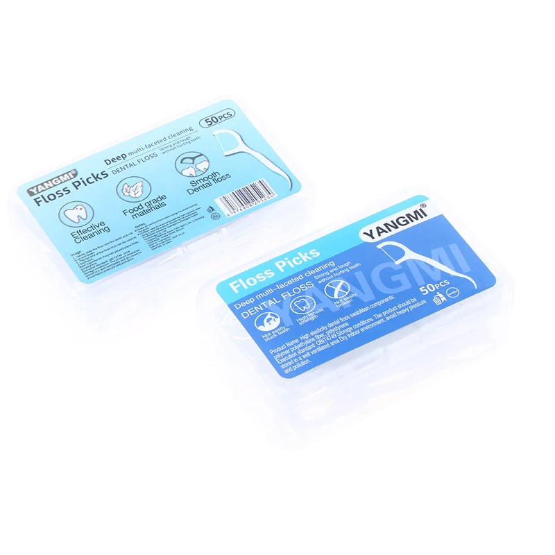 50 قطعة المحمولة المتاح خيط تنظيف الأسنان البلاستيك مسواك عالية التوتر خيط تنظيف الأسنان عصا صندوق الأسنان العناية بالفم #3