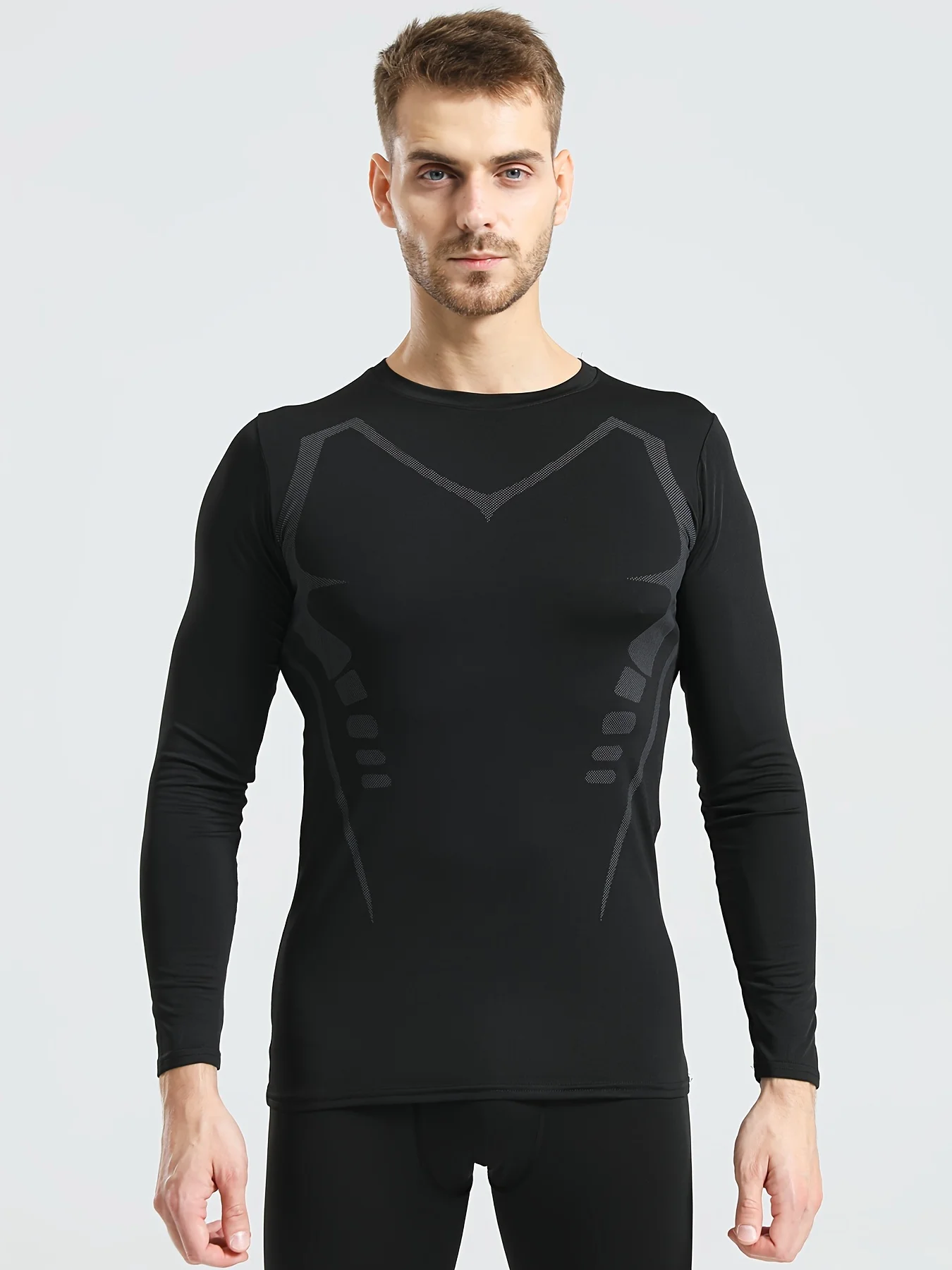 ملابس رياضية للرجال، تي شيرت مضغوط بنمط خيال علمي، تدريب الجري في صالة الألعاب الرياضية، ماص للرطوبة ومرن