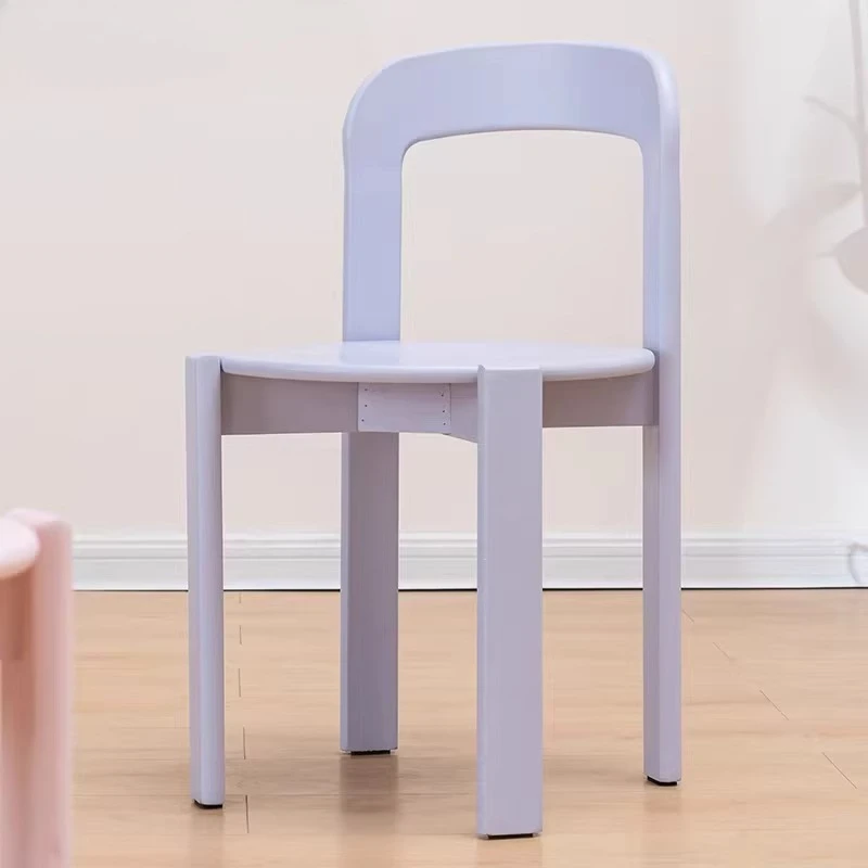 

REY Solid Wood Dining Chair Vintage Colorful - Home Desk Seat, Mid Century Retro Stool, Comfortable Backrest Armchair