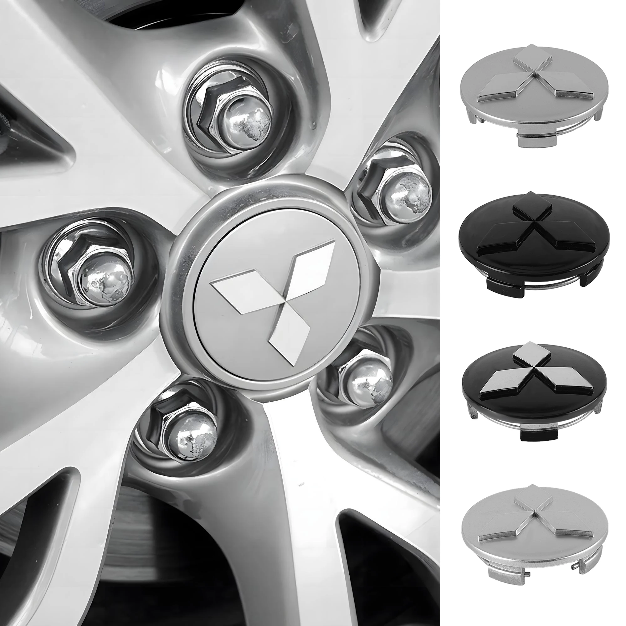 4pcs 60mm Car Badge Wheel Center Cover Hubcap Decoration Stickers For Mitsubishi Pajero Outlander Montero Lancer Galant Evo ASX