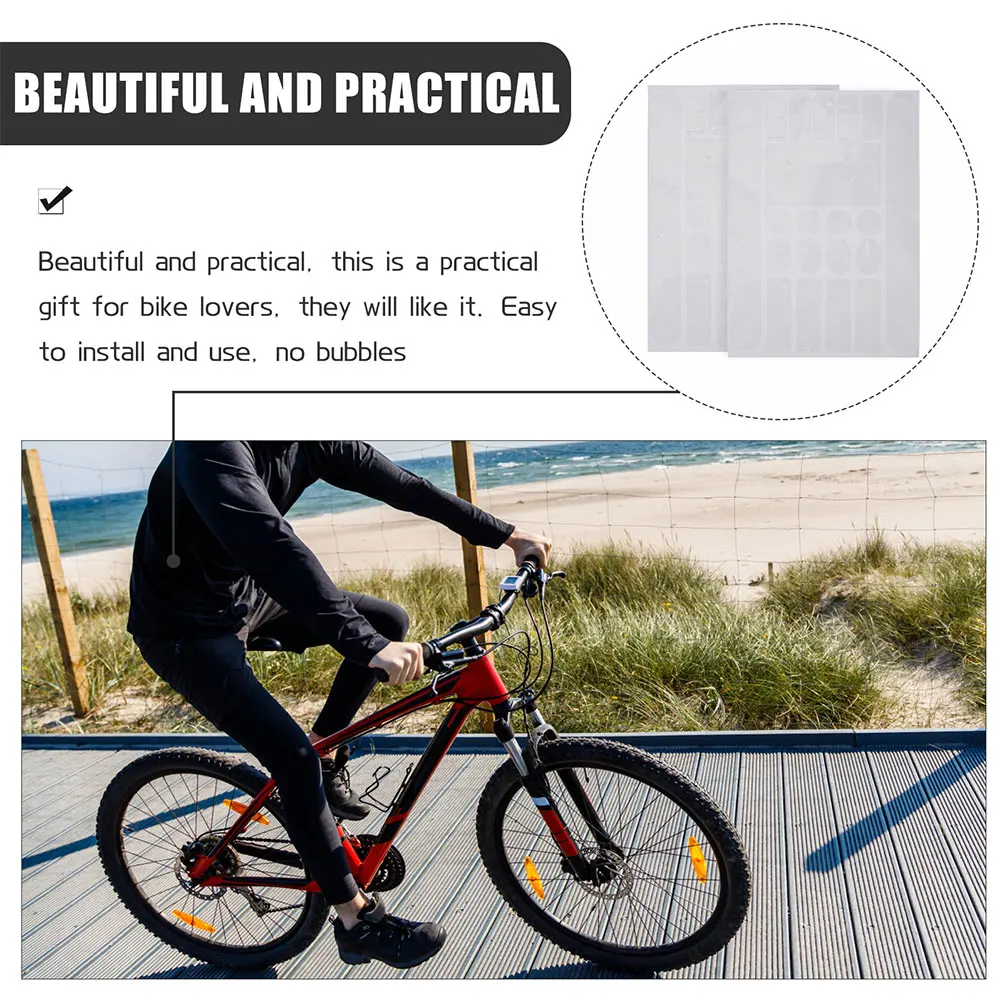 

3pcs Bike Frame Protector Transparent Anti-scratch PVC Film for Mountain Road Bicycle Chain Sticker Durable Waterproof Easy