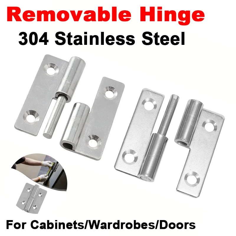 1pc 304 Stainless Steel Detachable Hinge Slip Joint Flag Lift Off Detachable Hinges For Cabinets/wardrobes/doors Home Hardware