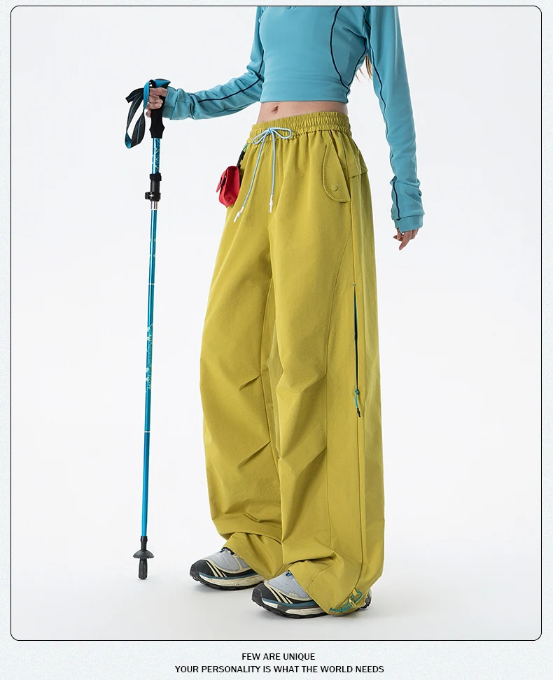 CHRLCK Women's Waterproof Hiking Pants Loose Quick Drying Cargo Pants Fishing Camping Cycling Trekking Jogging Trousers