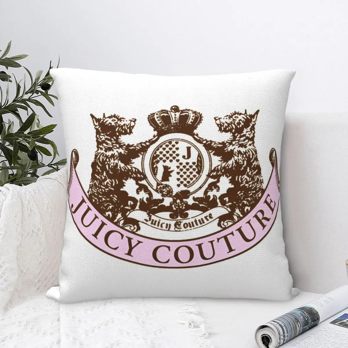 Juicys Pink Y2K JC Pillowcase Polyester Cushion Cover Gift Coutures Throw Pillow Case Cover Home Drop Shipping 45X45cm