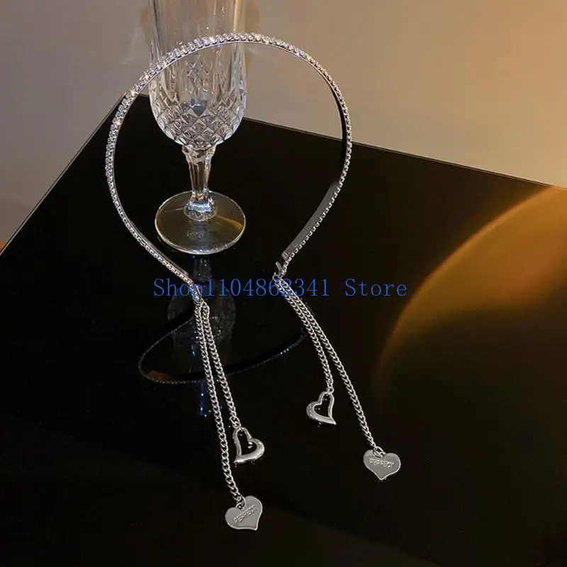 5asd Trưởng Thành Shinning Đá Trái Tim Tua Rua Đầu Năm Mới Đảng Lễ Hội Tóc Vòng Cho Buổi Biểu Diễn Unisex Mũ Trụ