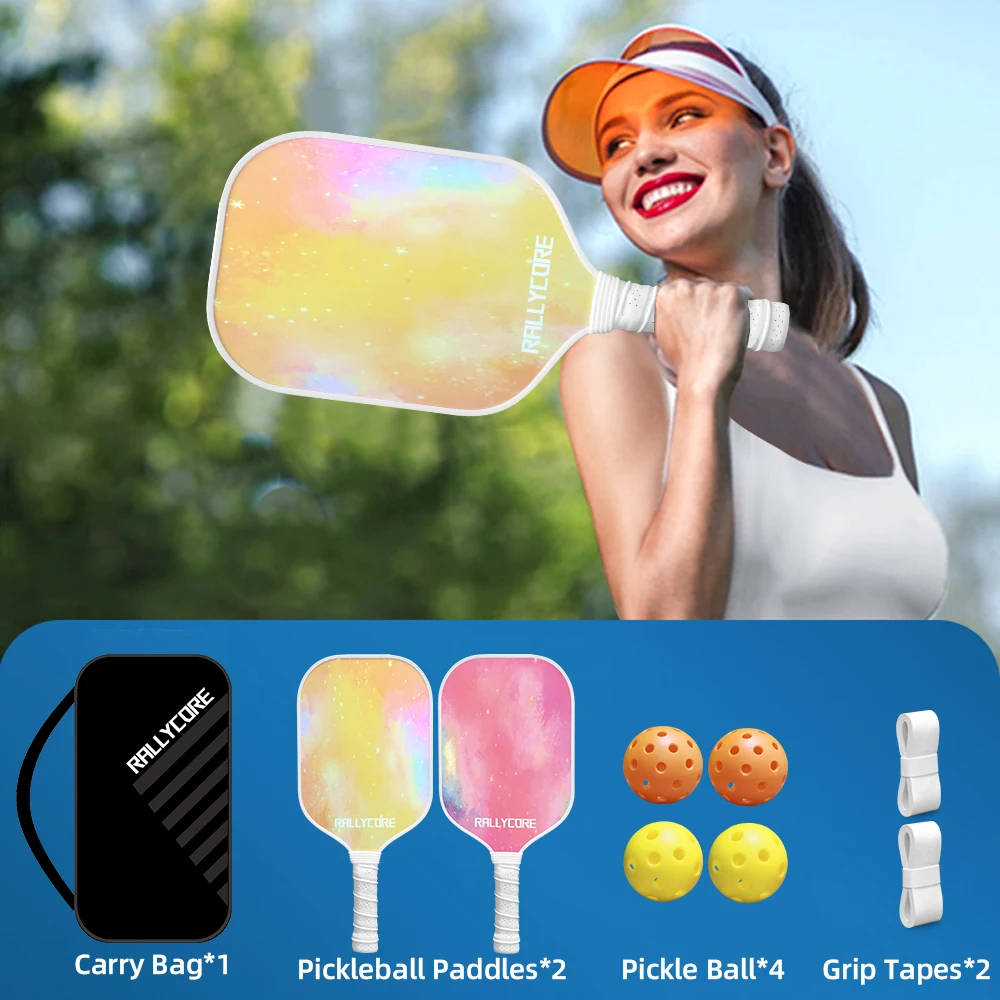 

The Perfect Pickleball Gift Set 2 Premium Paddles, 4 Balls & Portable Bag for Adults & Players. Ideal for Birthday, Christmas
